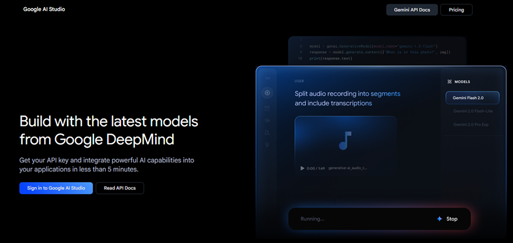 Here are some standout features of Google AI Studio that make it a game-changer for AI development